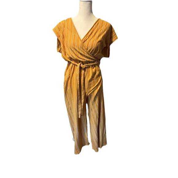 Caution To The Wind Pants - Caution To The Wind Jumpsuit‎ Womens Large Striped Belted Boho Romper